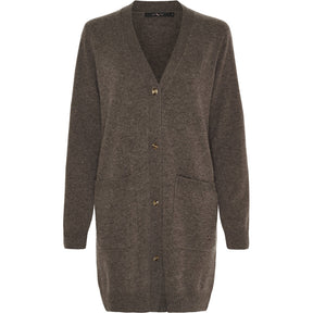 BTFCPH BTFMALINA Cashmere Cardigan Cardigans Dark Brown Melange