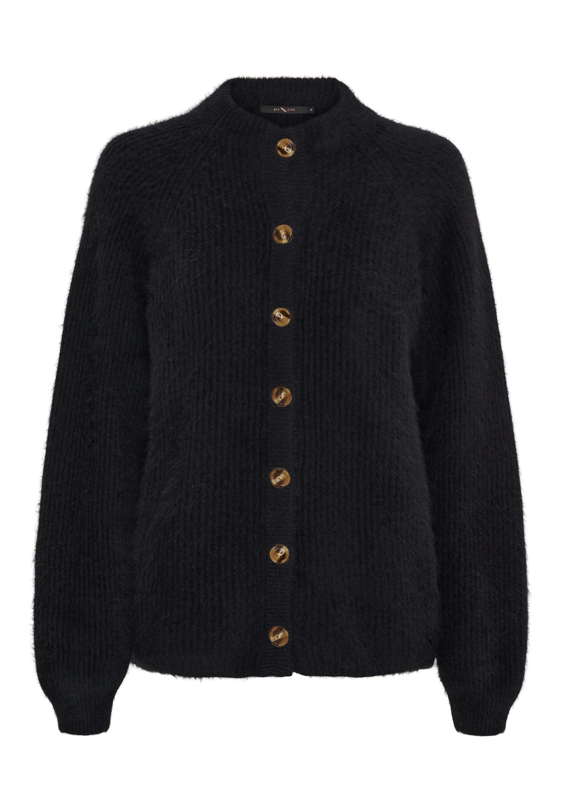 BTFCPH BTFNINA Cashmere cardigan med vaskebjørnsgarn Cardigans Sort