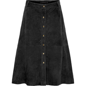 BTFCPH BTFSAGA Suede Skirt Nederdele Black w. Antique Brass acc.