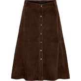 BTFCPH BTFSAGA Suede Skirt Nederdele Chocolate Brown w. Antique Brass acc.
