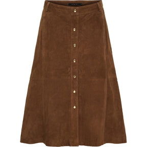 BTFCPH BTFSAGA Suede Skirt Nederdele Dark Camel w. Light Gold acc.