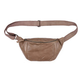 Orchid Bæltetaske i læder med canvas rem Tasker Beige