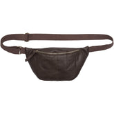 Orchid Bæltetaske i læder med canvas rem Tasker Deep Brown w. Antique Brass acc.