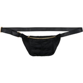 Orchid Bæltetaske med ko-print Tasker Solid Black w. Light Gold acc.