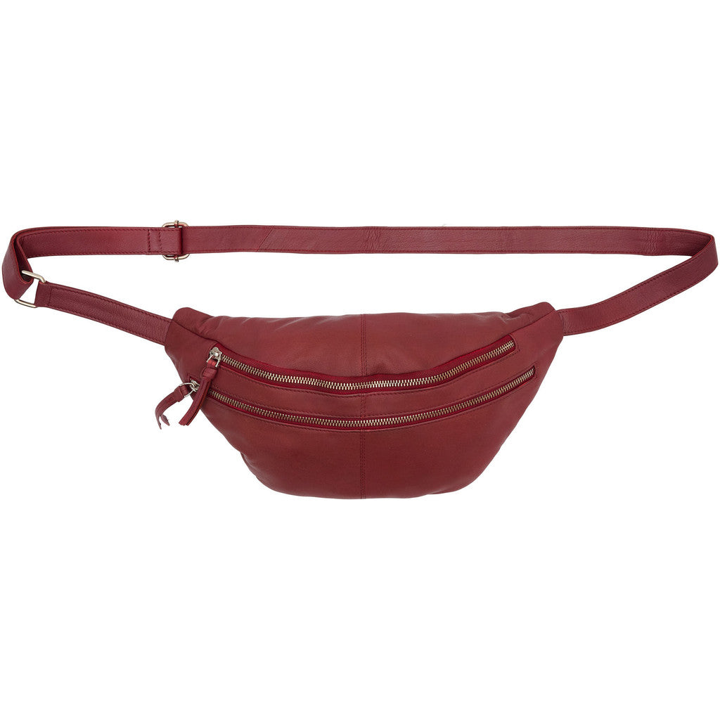 Orchid Bæltetaske med læderstrop Tasker Syrah Red w. silver