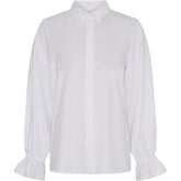 BTFCPH Bamboo Shirt w. Ruffle Cuff Skjorter Hvid