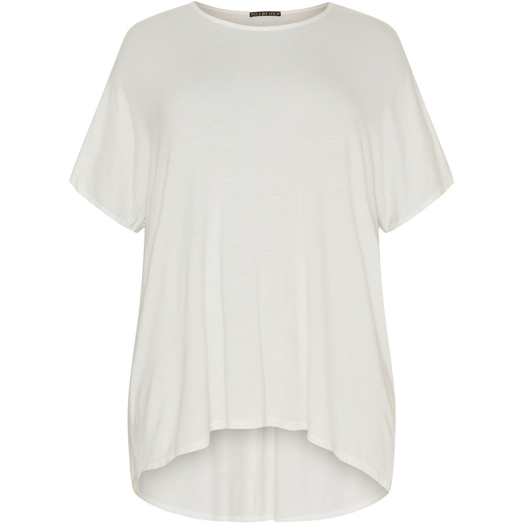 NO. 1 BY OX Basic T-shirt i viskose T-shirts Cream White