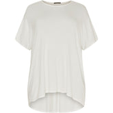 NO. 1 BY OX Basic T-shirt i viskose T-shirts Cream White