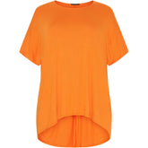 NO. 1 BY OX Basic T-shirt i viskose T-shirts Flower Orange