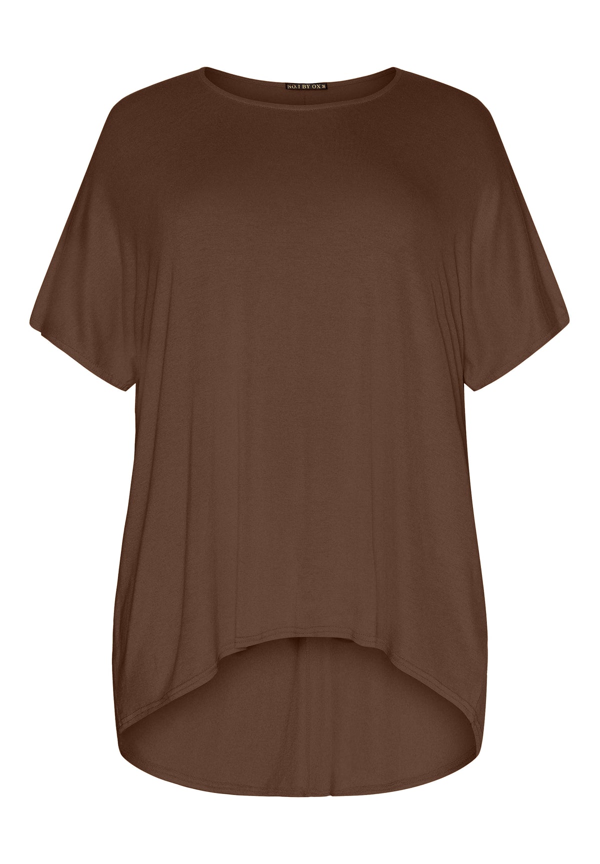 NO. 1 BY OX Basic T-shirt i viskose T-shirts Mocca Brown