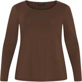 NO. 1 BY OX Basic långärmade T-shirts Mocca Brown