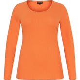 NO. 1 BY OX Basic langærmet T-shirt T-shirts Orange