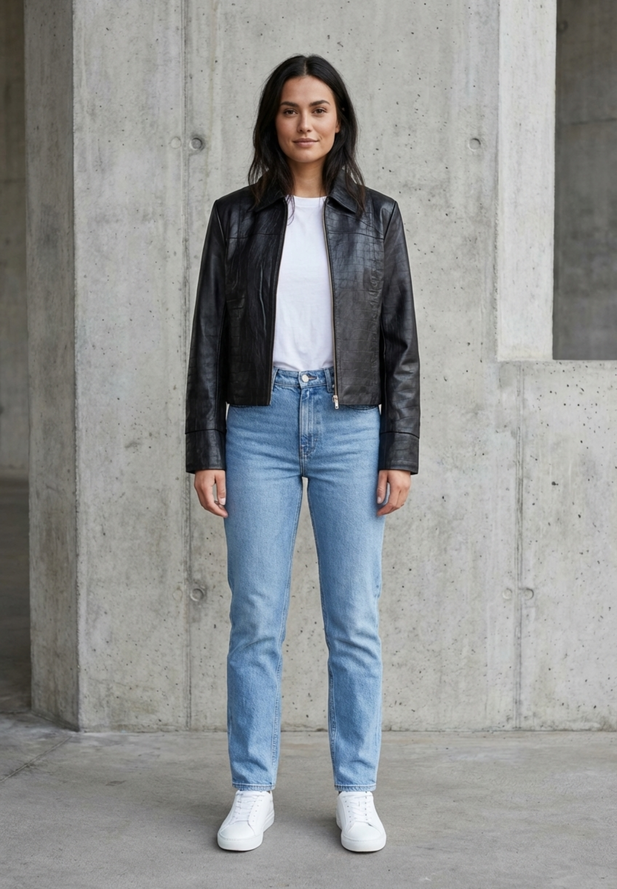 BTFCPH Biker i krokodillepræget læder Jakker Sort