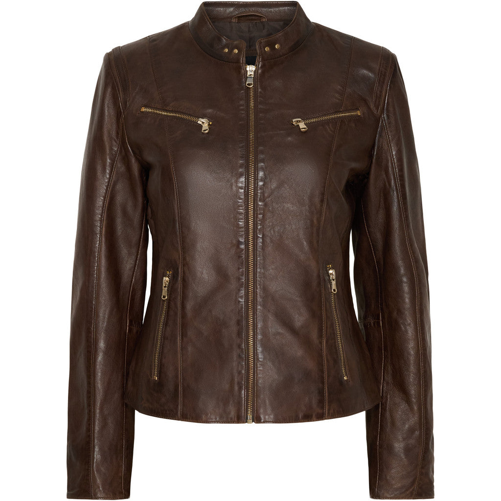 BTFCPH Bikerjakke Jakker Espresso w. Light Gold acc.