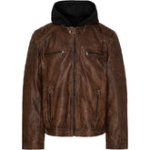 NOTYZ HIM Bikerjakke med sweatshirt (Str. 46-60) Jakker Copper Brown w. Gunmetal acc.