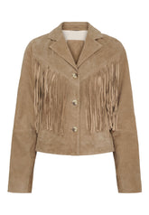 NOTYZ Blazer i ruskind med frynser Blazers Brun