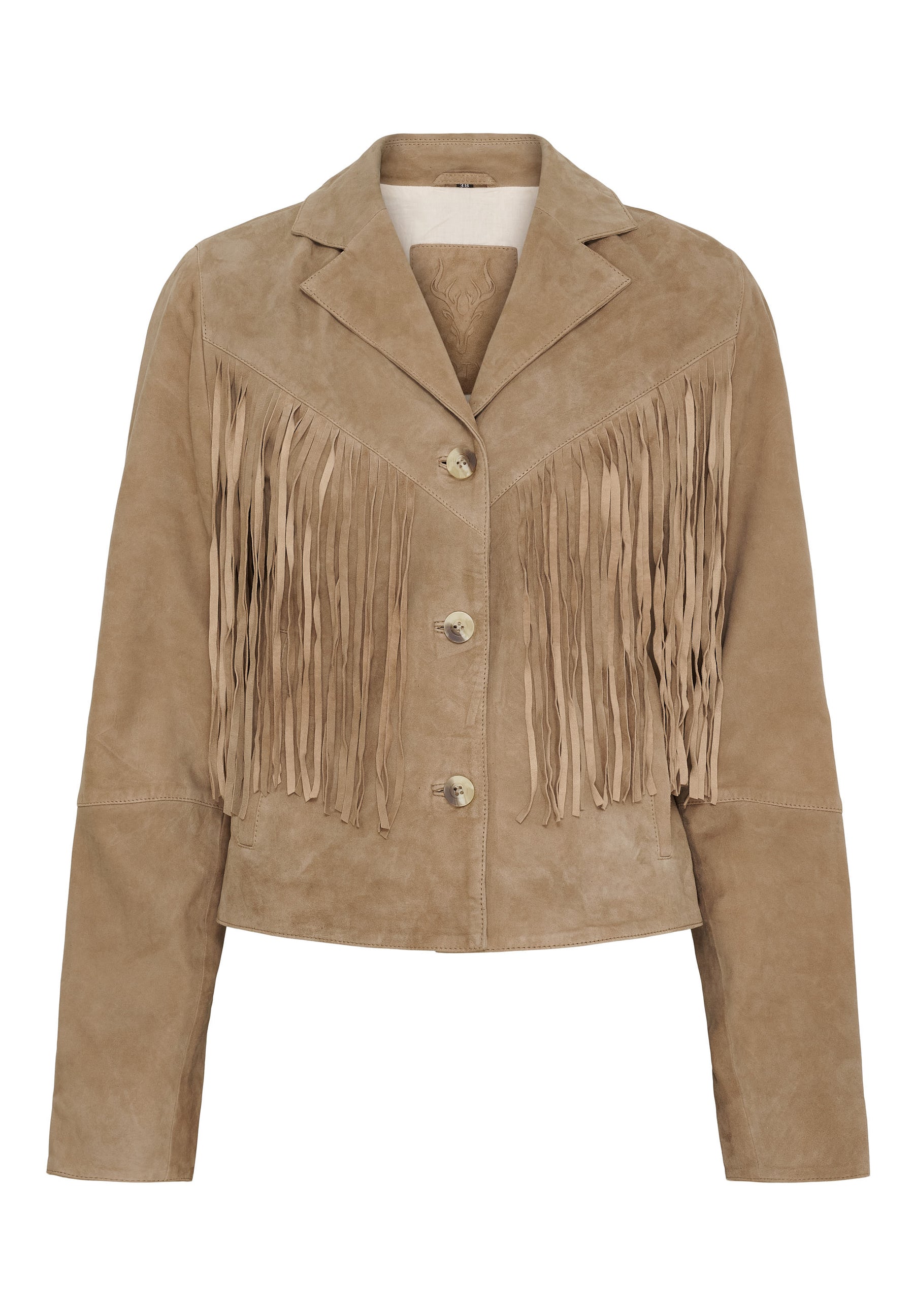 NOTYZ Blazer i ruskind med frynser Blazers Brun