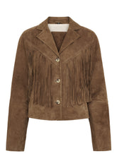 NOTYZ Blazer i ruskind med frynser Blazers Hazelnut