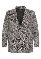 NO. 1 BY OX Animal Print Blazer Blazers Off White / Black Zebra Print Blazers