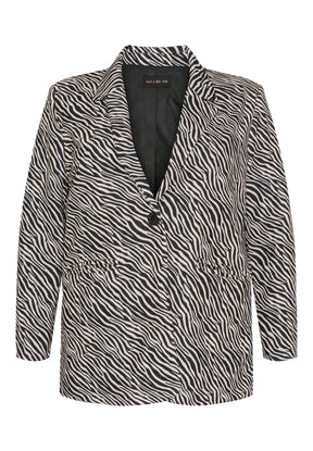 NO. 1 BY OX Animal Print Blazer Blazers Off White / Black Zebra Print Blazers