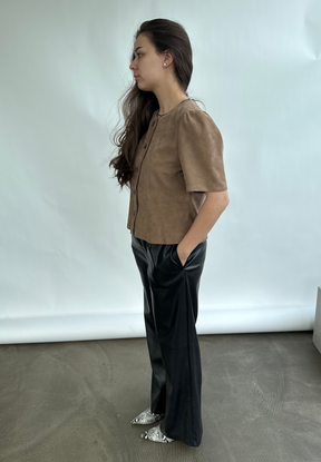 NOTYZ Bluse i ruskind - KOLLEKTIONSSALG Bluser Brun