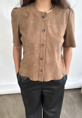 NOTYZ Bluse i ruskind - KOLLEKTIONSSALG Bluser Brun