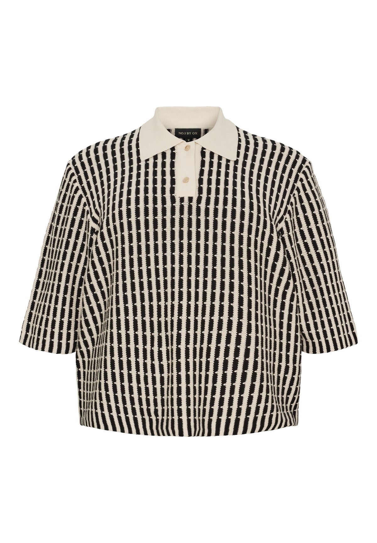 NO. 1 BY OX Bluse i strik Kjoler Off White w Black