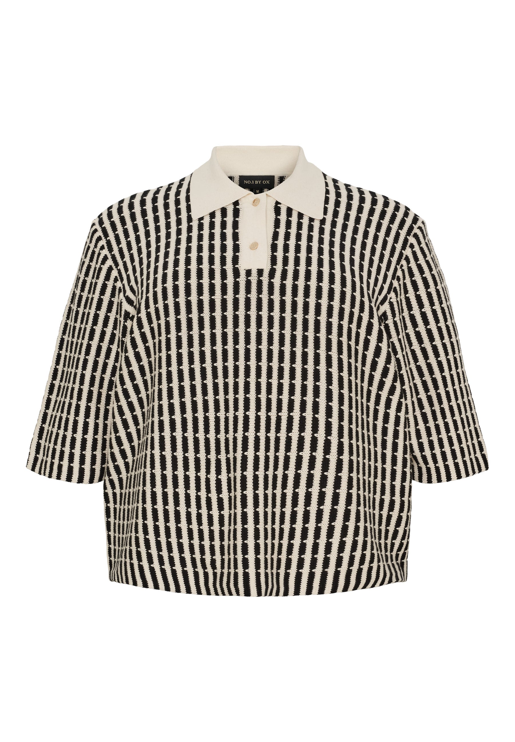 NO. 1 BY OX Bluse i strik Kjoler Off White w Black