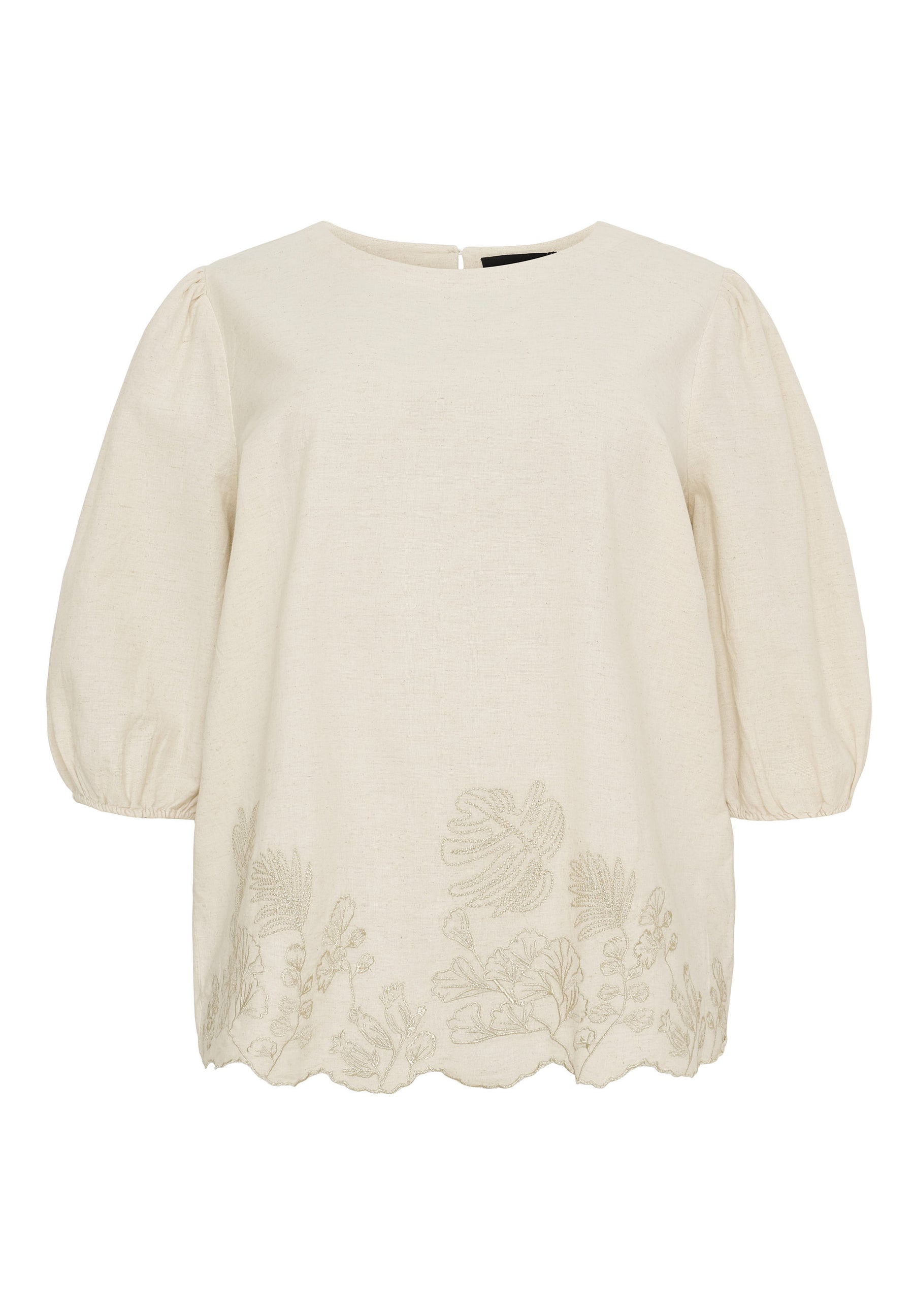 NO. 1 BY OX Bluse med broderi detaljer Bluser Beige