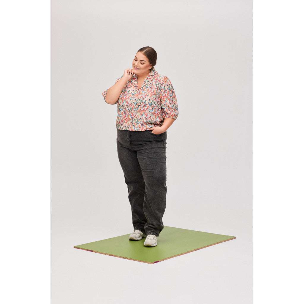 NO. 1 BY OX Bluse med fugleprint Skjorter Cream w coloured birds