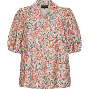NO. 1 BY OX Bluse med fugleprint Skjorter Cream w coloured birds