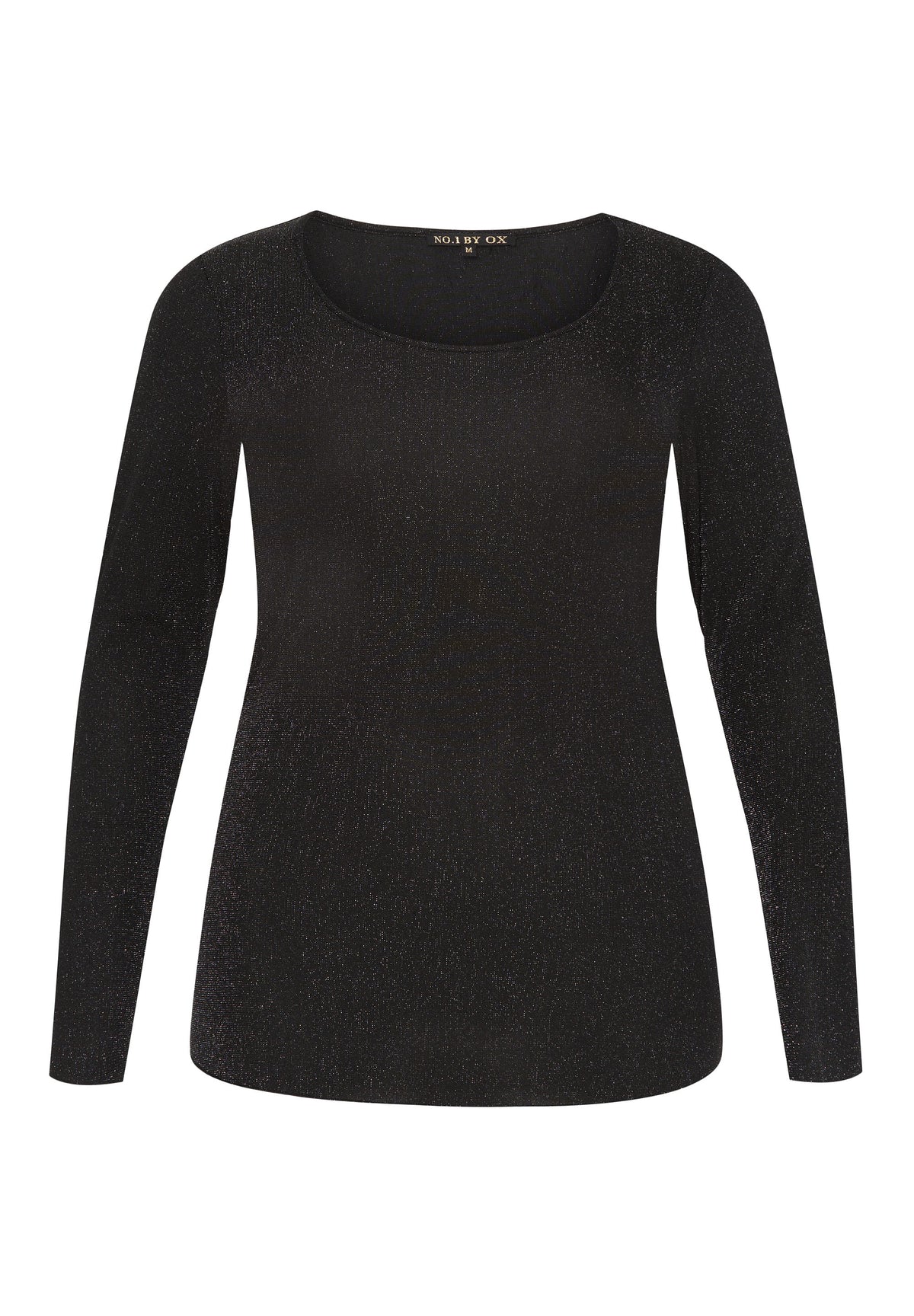 NO. 1 BY OX Bluse med glimmertråd Bluser Black w Silver glitter