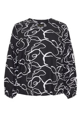 NO. 1 BY OX Bluse med mønster Bluser Black w White swirls