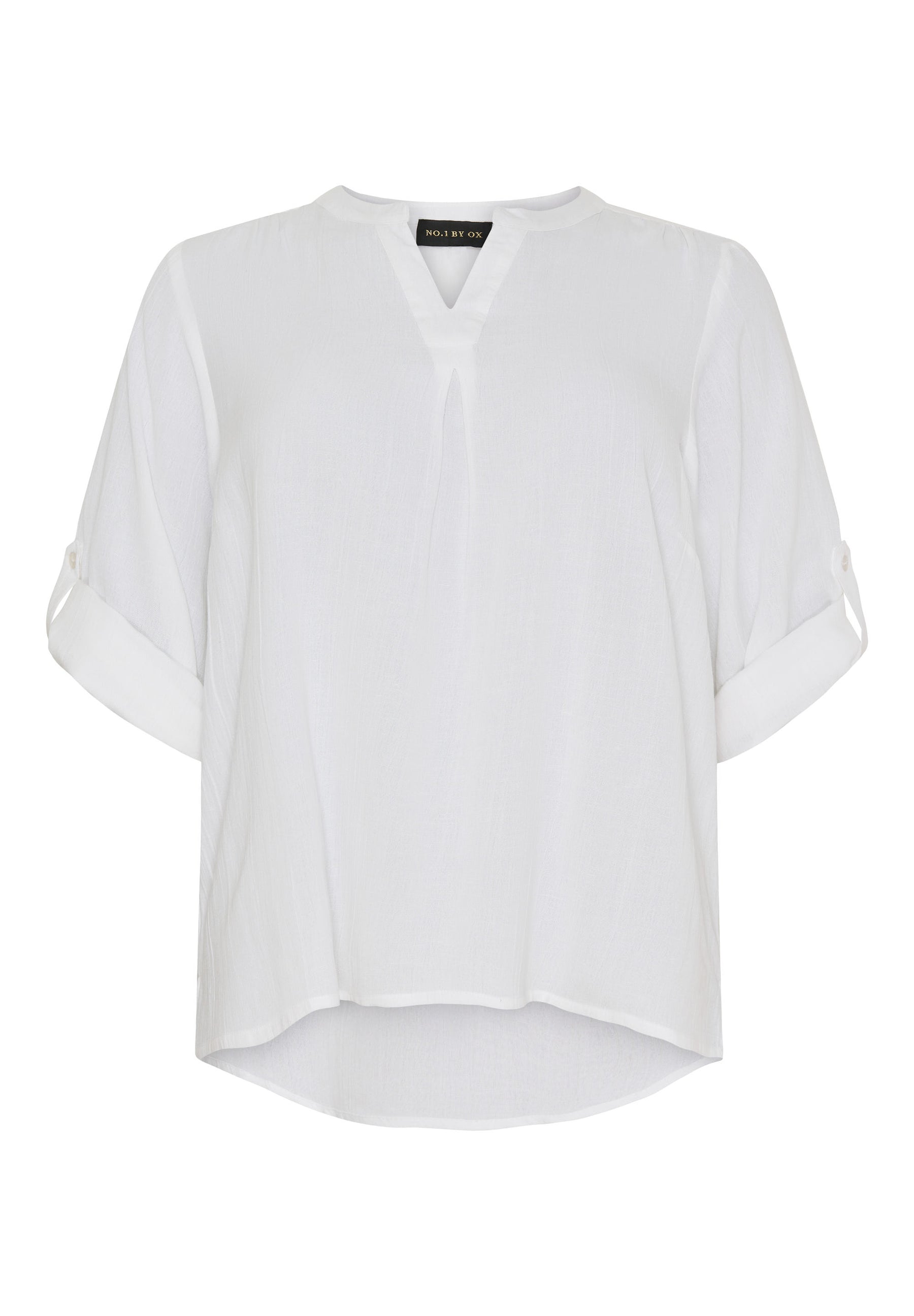 NO. 1 BY OX Bluse med opsmøg Bluser Hvid