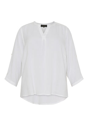 NO. 1 BY OX Bluse med opsmøg Bluser Hvid