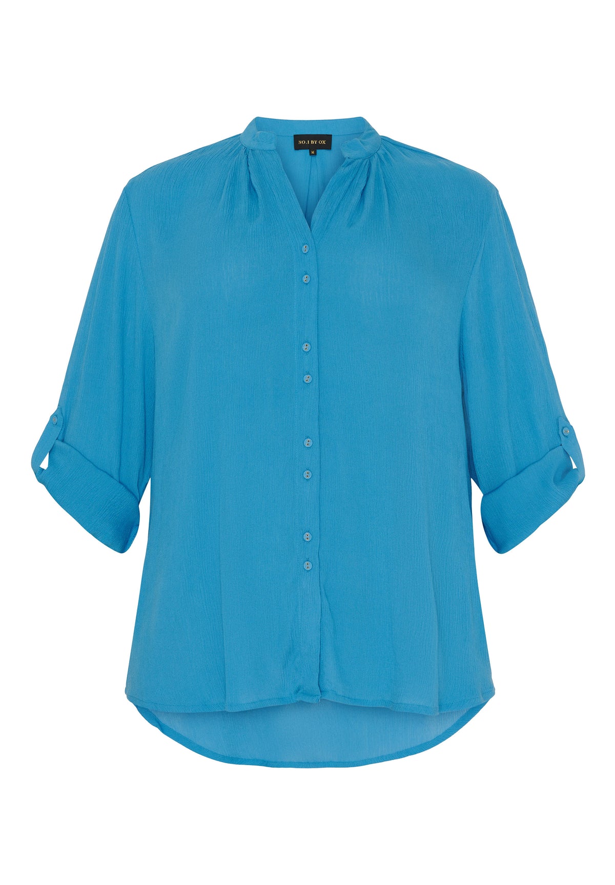 NO. 1 BY OX Bluse med opsmøg Skjorter Clear Blue