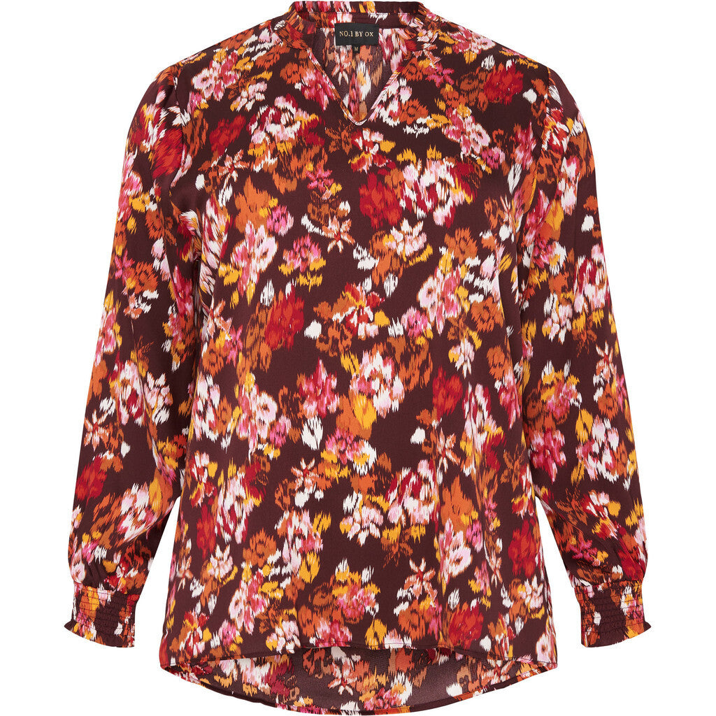 NO. 1 BY OX Bluse med print Bluser Brun