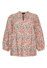 NO. 1 BY OX Bluse med print Bluser Cream w coloured birds