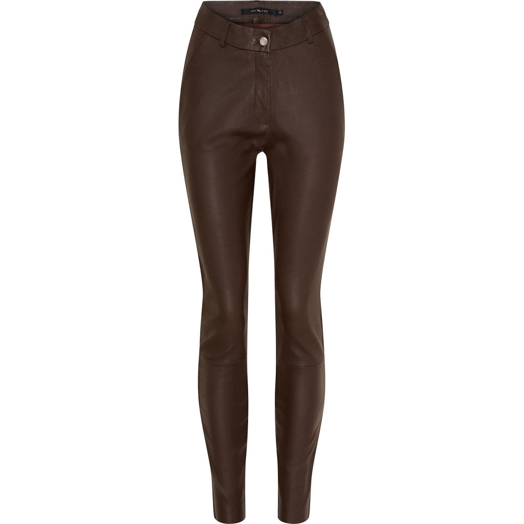 BTFCPH Bukser i smidigt læder Bukser Espresso w. Silver acc.