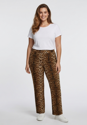 NO. 1 BY OX Bukser med leopardprint Bukser Brown Leopard print