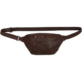 BTFCPH Bumbag i læder med lynlåslommer Tasker Brun