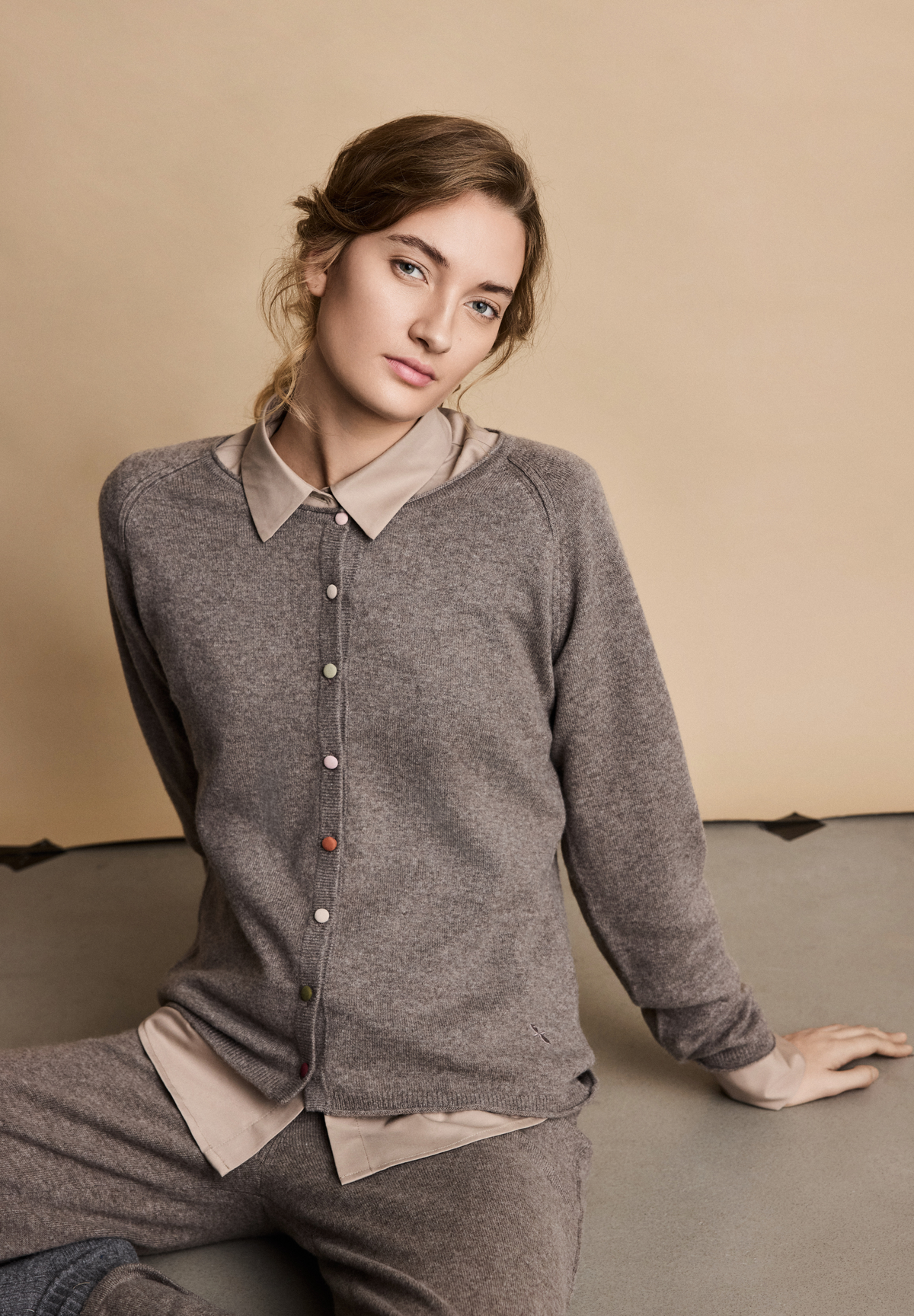 BTFCPH Cardigan i cashmere blanding Cardigans Ash Brown Melange
