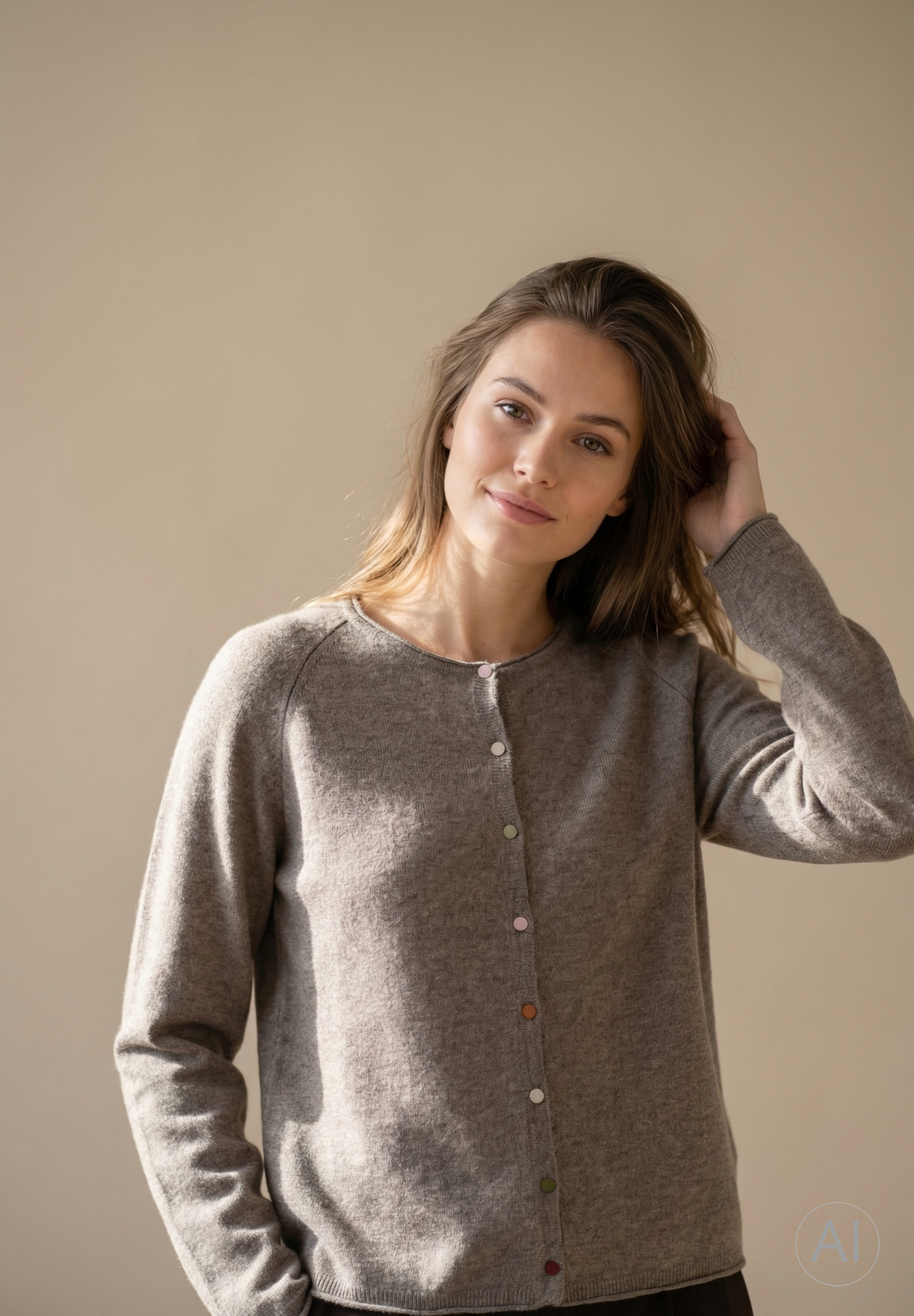 BTFCPH Cardigan i cashmere blanding Cardigans Ash Brown Melange