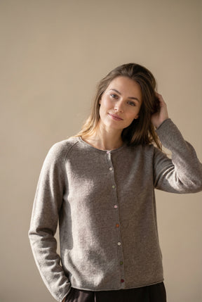 BTFCPH Cardigan i cashmere blanding Cardigans Ash Brown Melange
