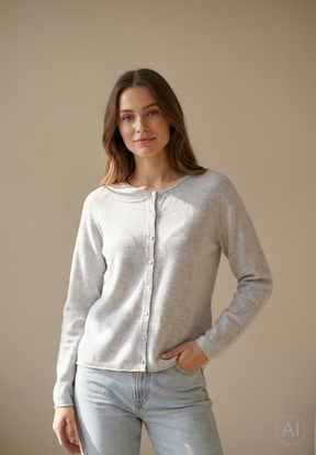 BTFCPH Cardigan i cashmere blanding Cardigans Baby Blue Melange