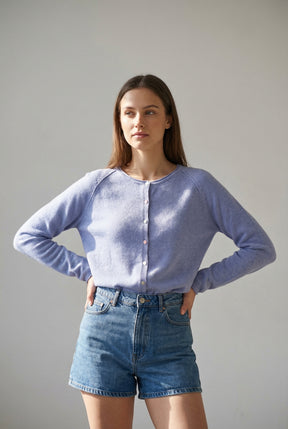 BTFCPH Cardigan i cashmere blanding Cardigans Lavander Blue Melange
