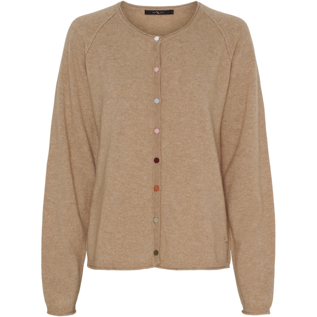 BTFCPH Cardigan i cashmere blanding Cardigans Light Camel Melange