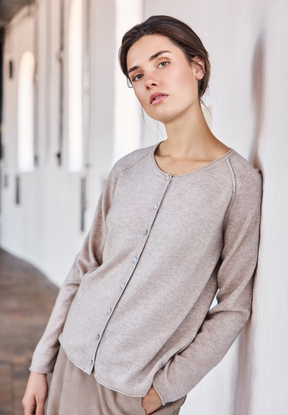 BTFCPH Cardigan i cashmere blanding Cardigans Natural Beige Melange