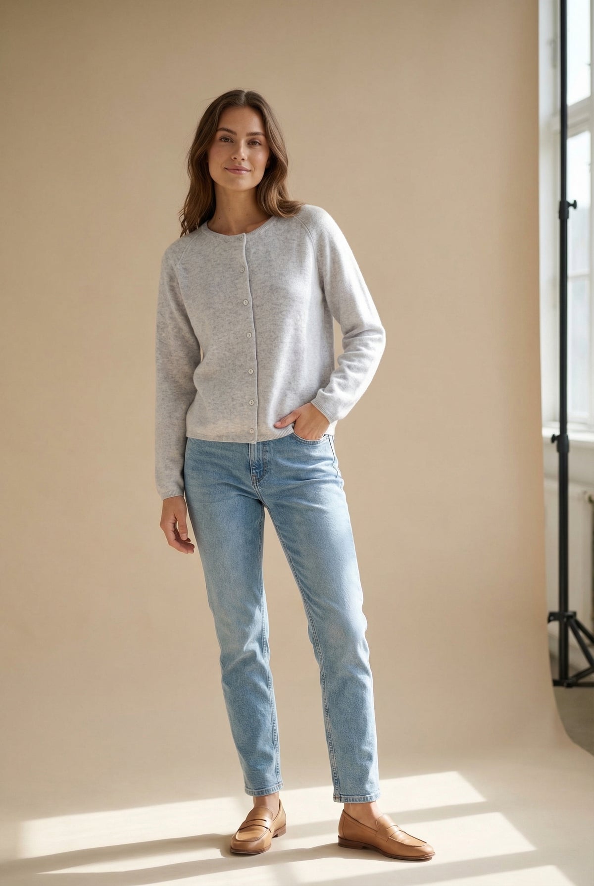 BTFCPH Cardigan i cashmere blanding Cardigans Baby Blue Melange