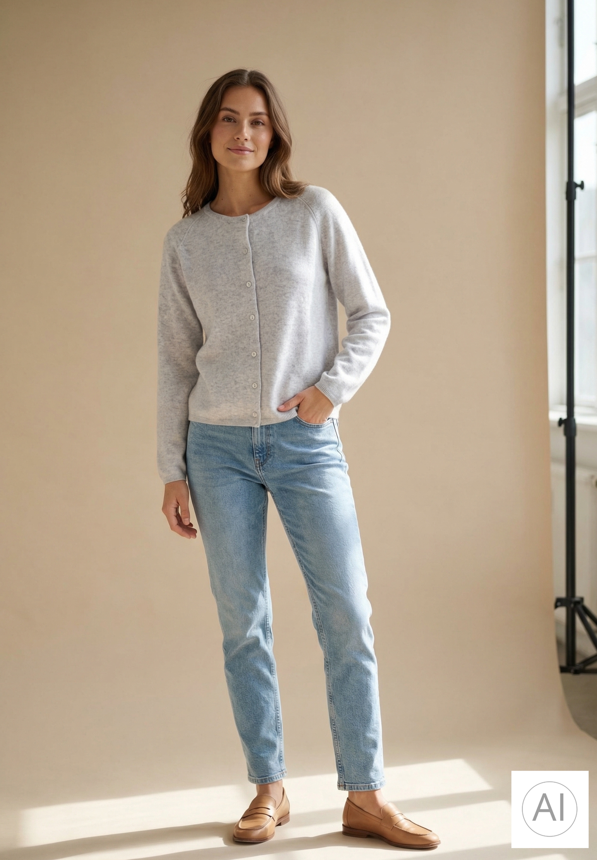 BTFCPH Cardigan i cashmere blanding Cardigans Baby Blue Melange